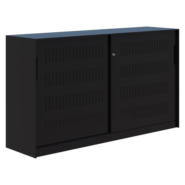 FortisSteel Sliding Door Cabinet Black Key Lock 1020H x 1800W x 450D