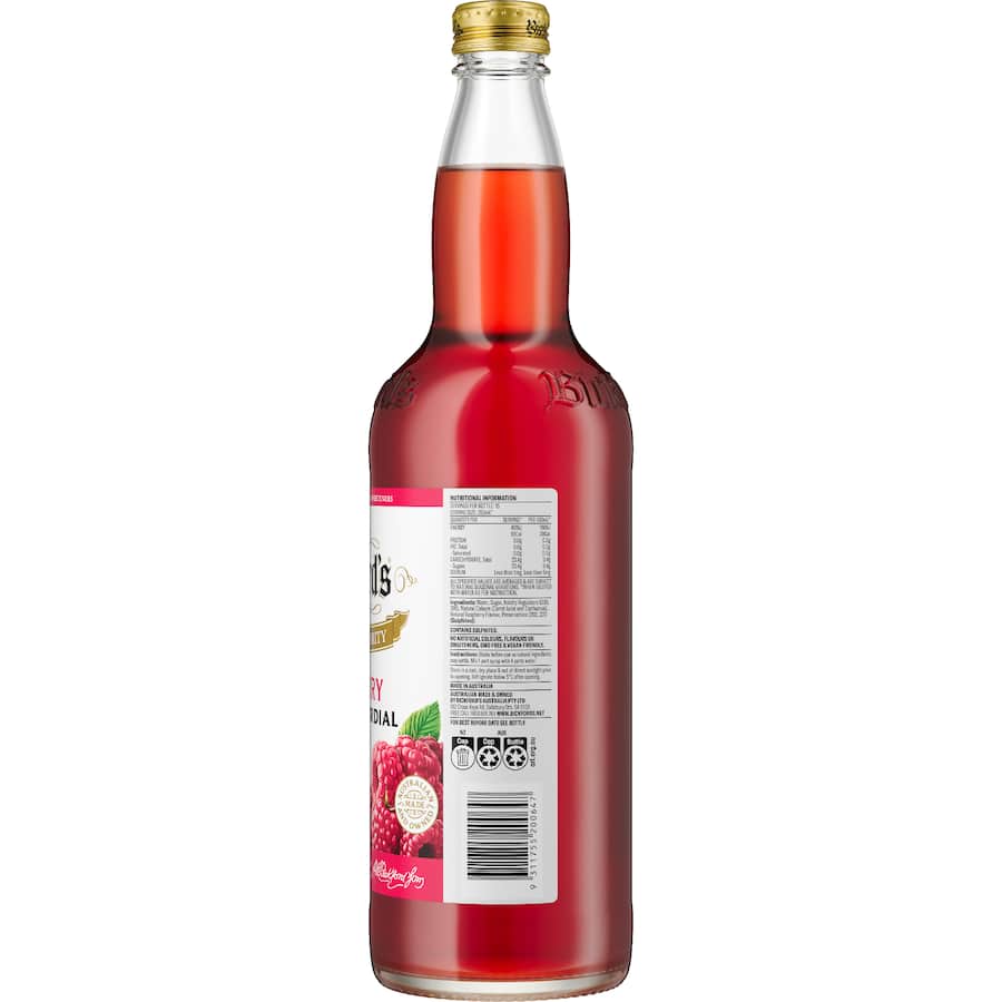 Bickfords Concentrate Raspberry Cordial 750mL