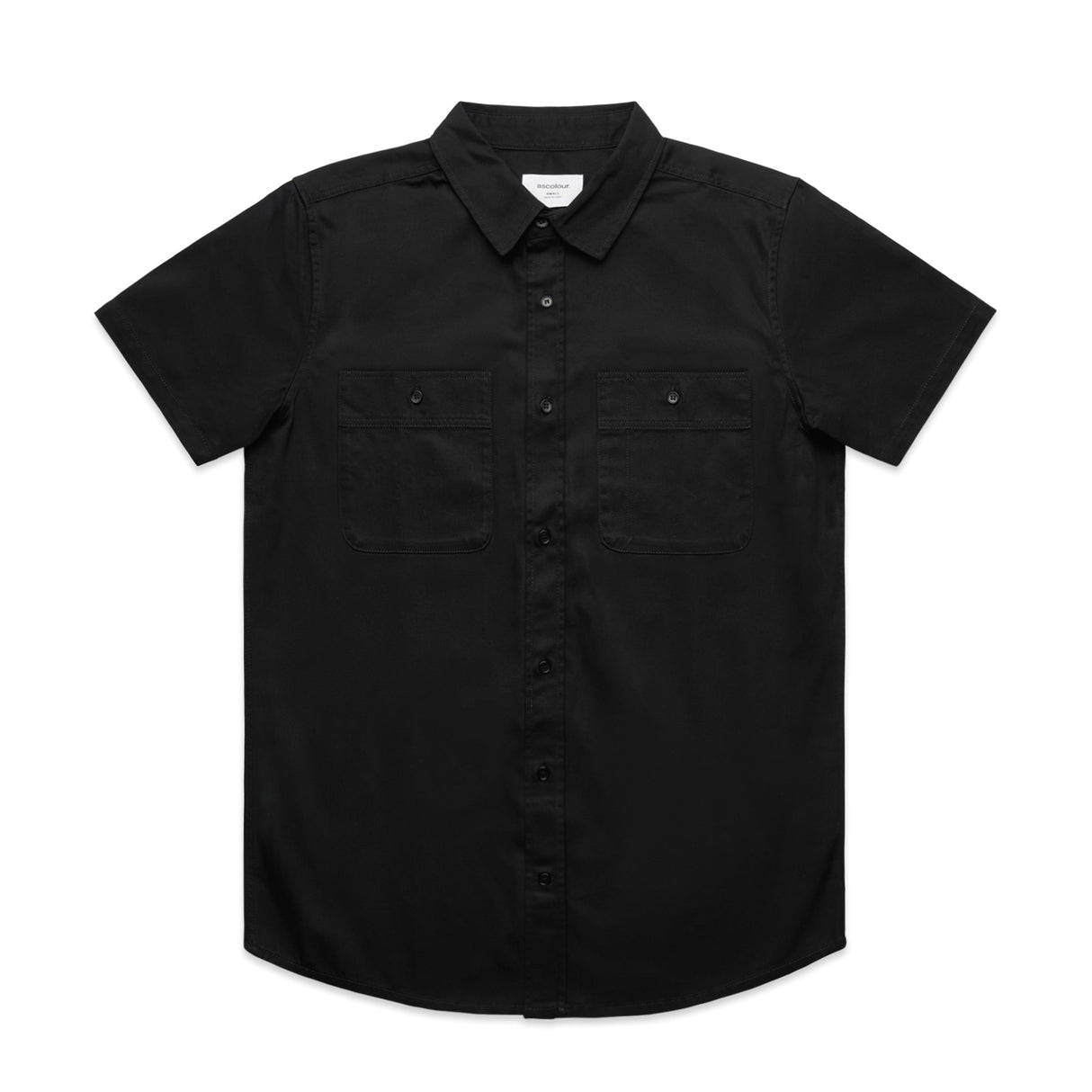 As Colour, Short Sleeve Work Shirt 5421 - Black - M