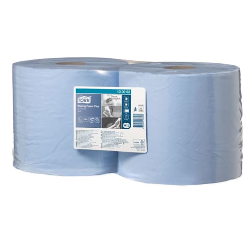 Tork W1,2 Wiping Paper Plus Combi Roll Blue 23cm x 255m 2 Rolls