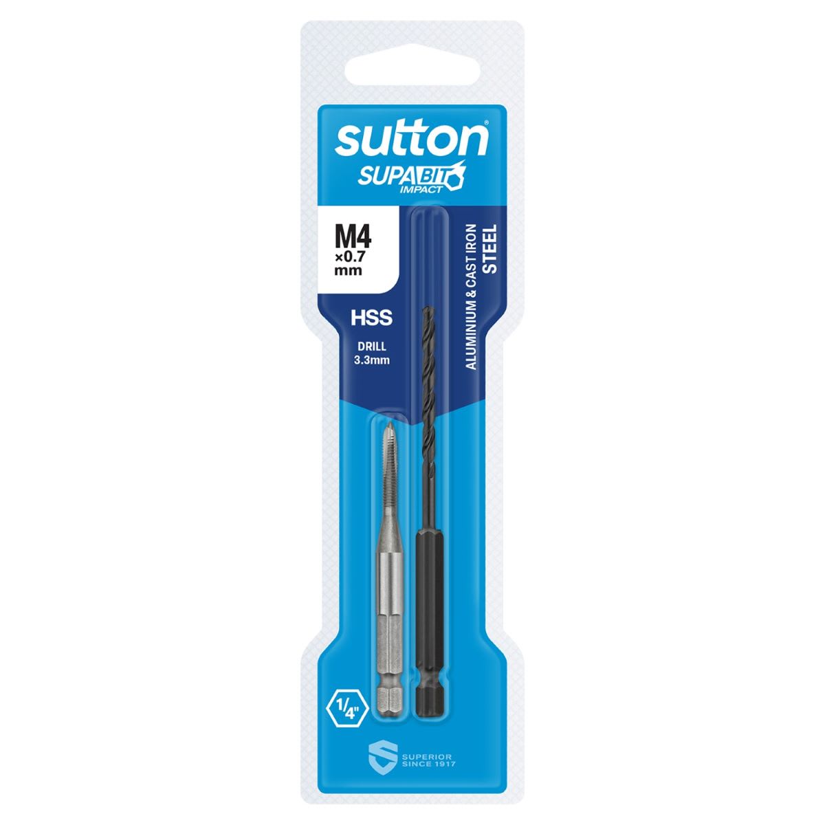 Sutton Supabit Impact Tap & Drill M4x0.7mm (3.3mm Drill) (Each)