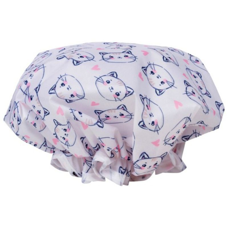 Shower Cap Pink Kitties