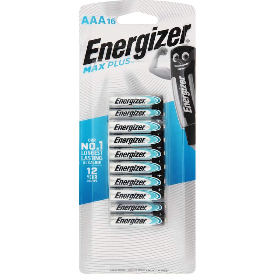 Energizer Max Plus Batteries Aaa 16pack
