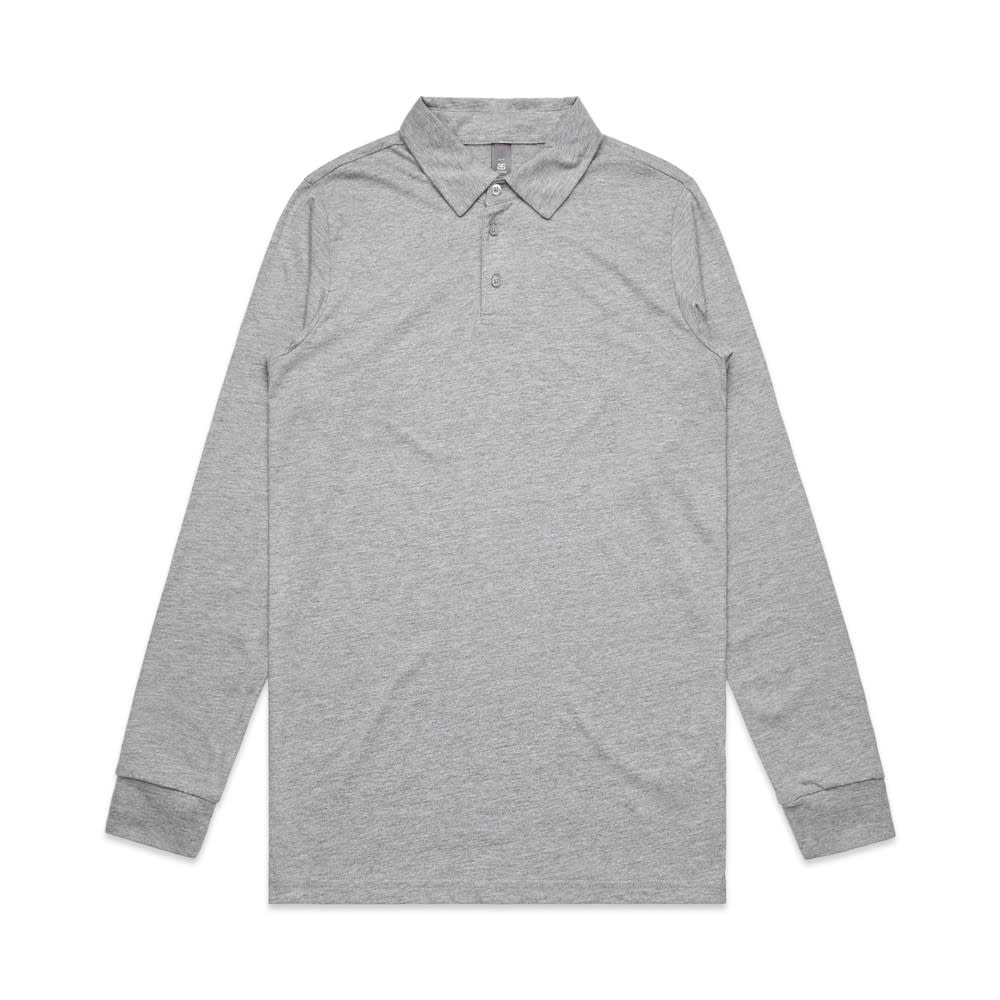 AS Colour, Chad Long Sleeve Polo 5404 - Grey Marle - 2XL