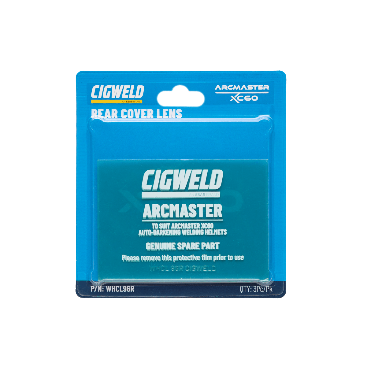 Arcmaster Rear Cover Lens XC60 Pack of 3 (Pack) - Cigweld