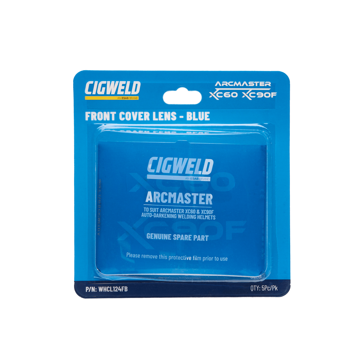 Arcmaster Front Cover Lens Blue XC60 XC90F Pack of 5 (Pack) - Cigweld