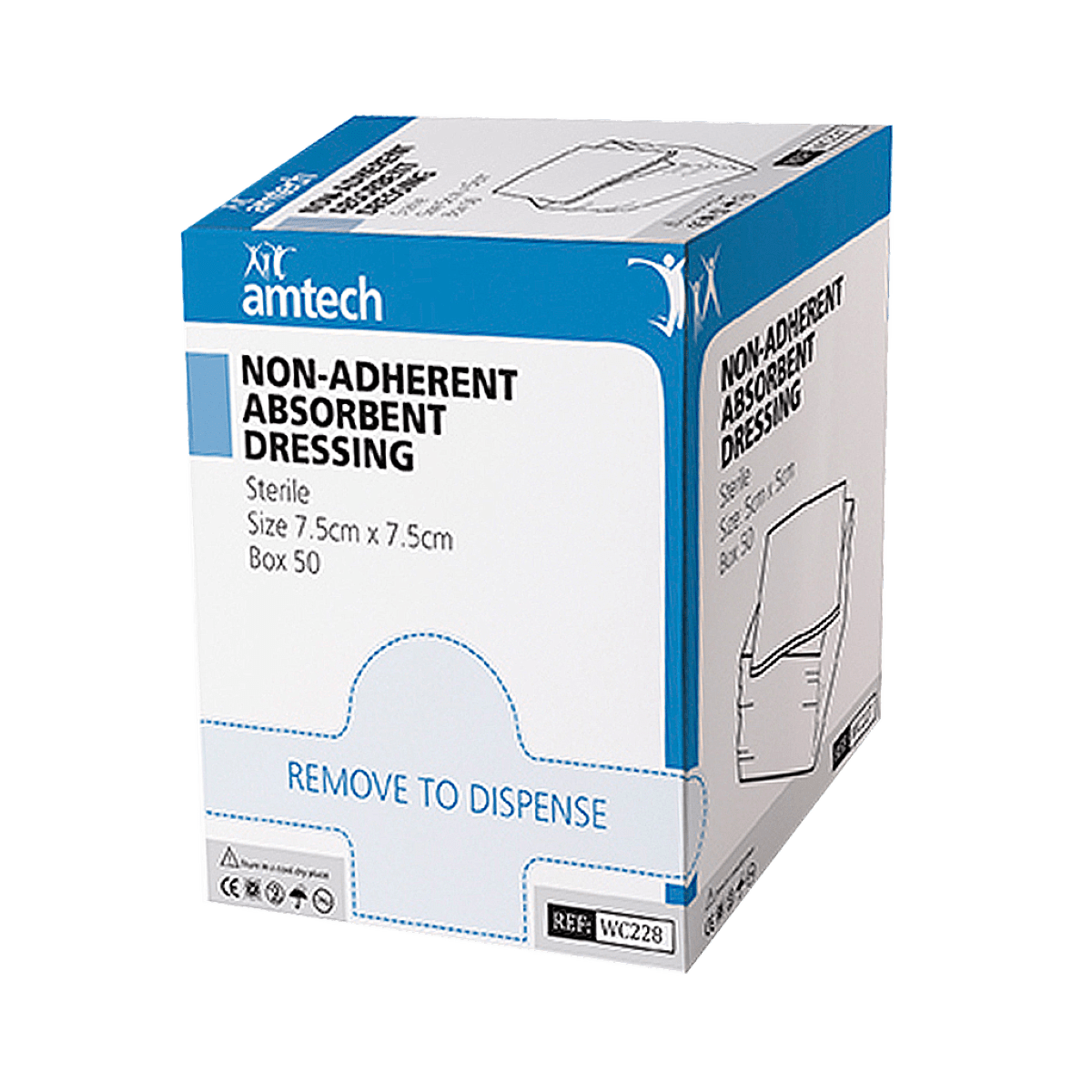 Amtech Non Adherent Dressing 7.5cm x 7.5cm Box of 50