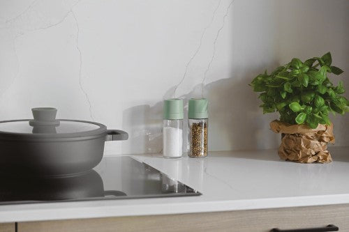 2-pc spice grinder and shaker set with adjustable ceramic grind, eco-friendly design, and convenient large opening.