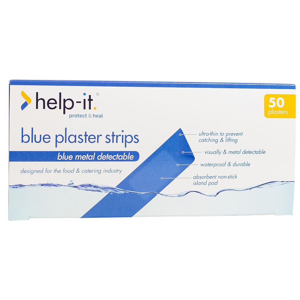 Help-It Blue Metal Detectable Plaster 50 (Pack)