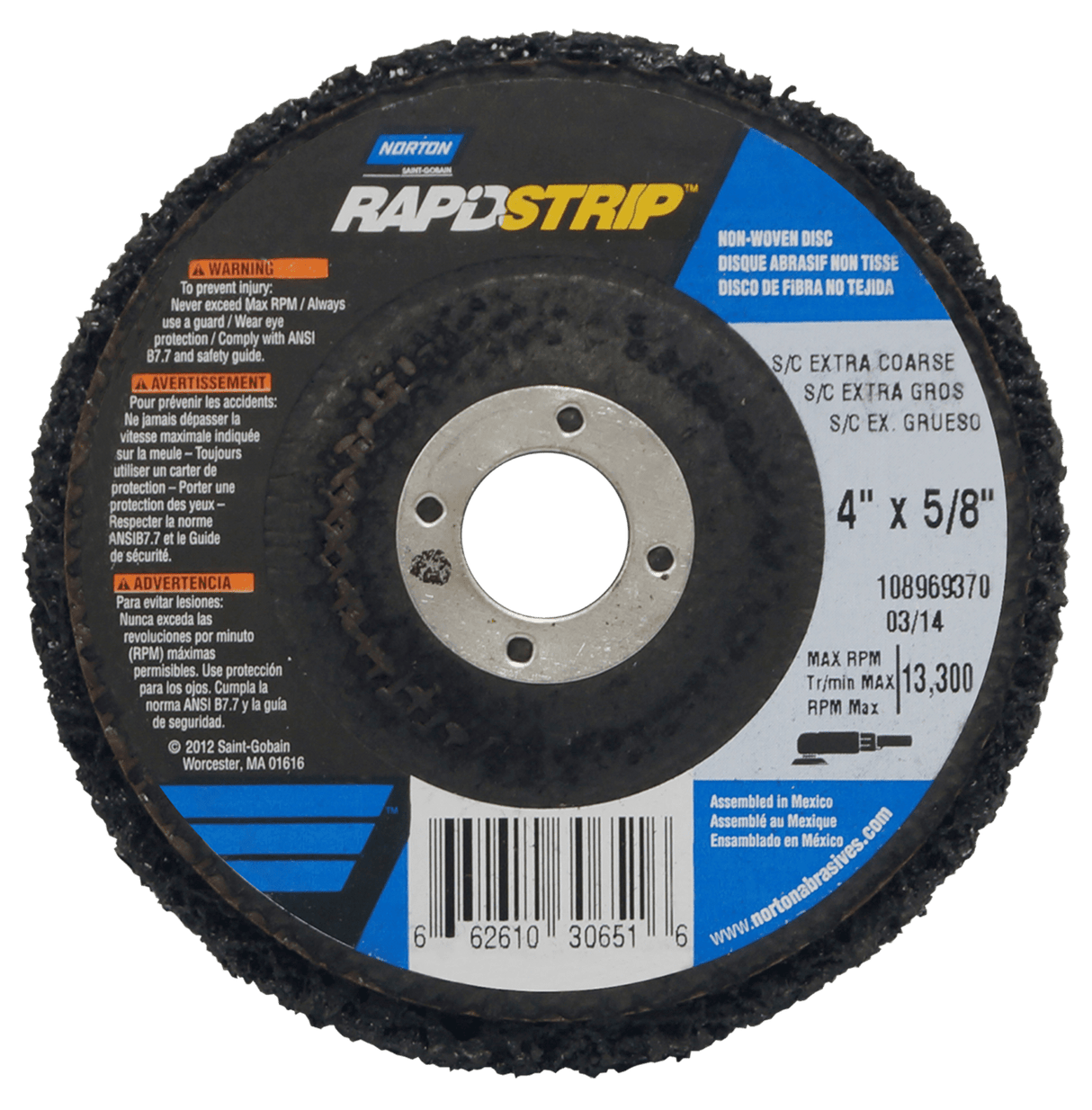 Norton Bear-Tex Rapid Strip Depressed Center Disc 100mm (Each)