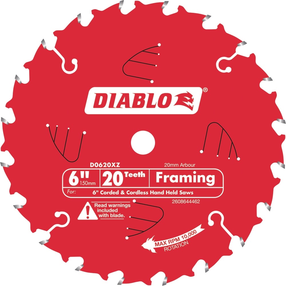 Diablo 20T General Purpose Saw Blade 6"/150mm (Each)