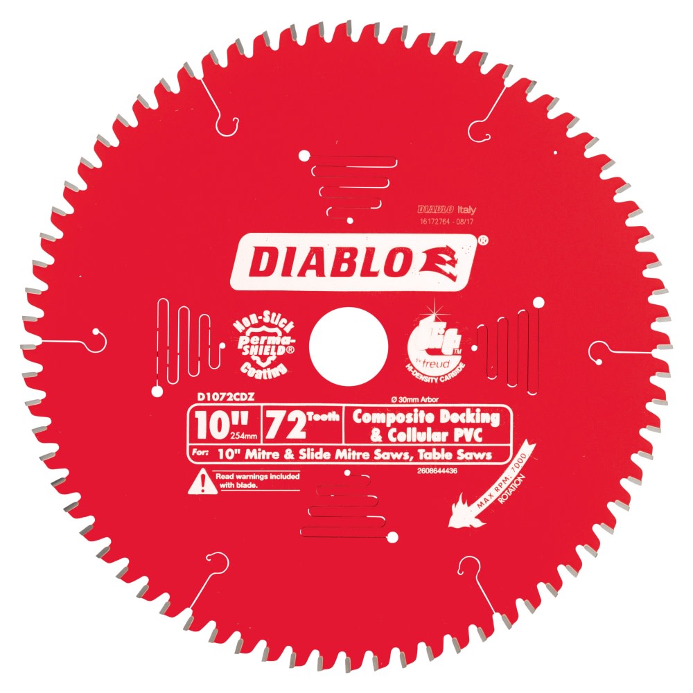 Diablo 72T Composite Decking Saw Blade 10"/254mm (Each)