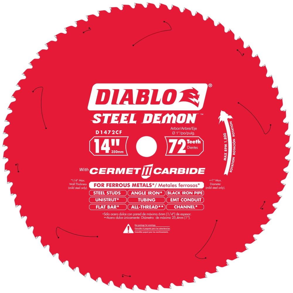 Diablo 72T Ferrous Metals Steel Demon Saw Blade 14"/356mm (Each)