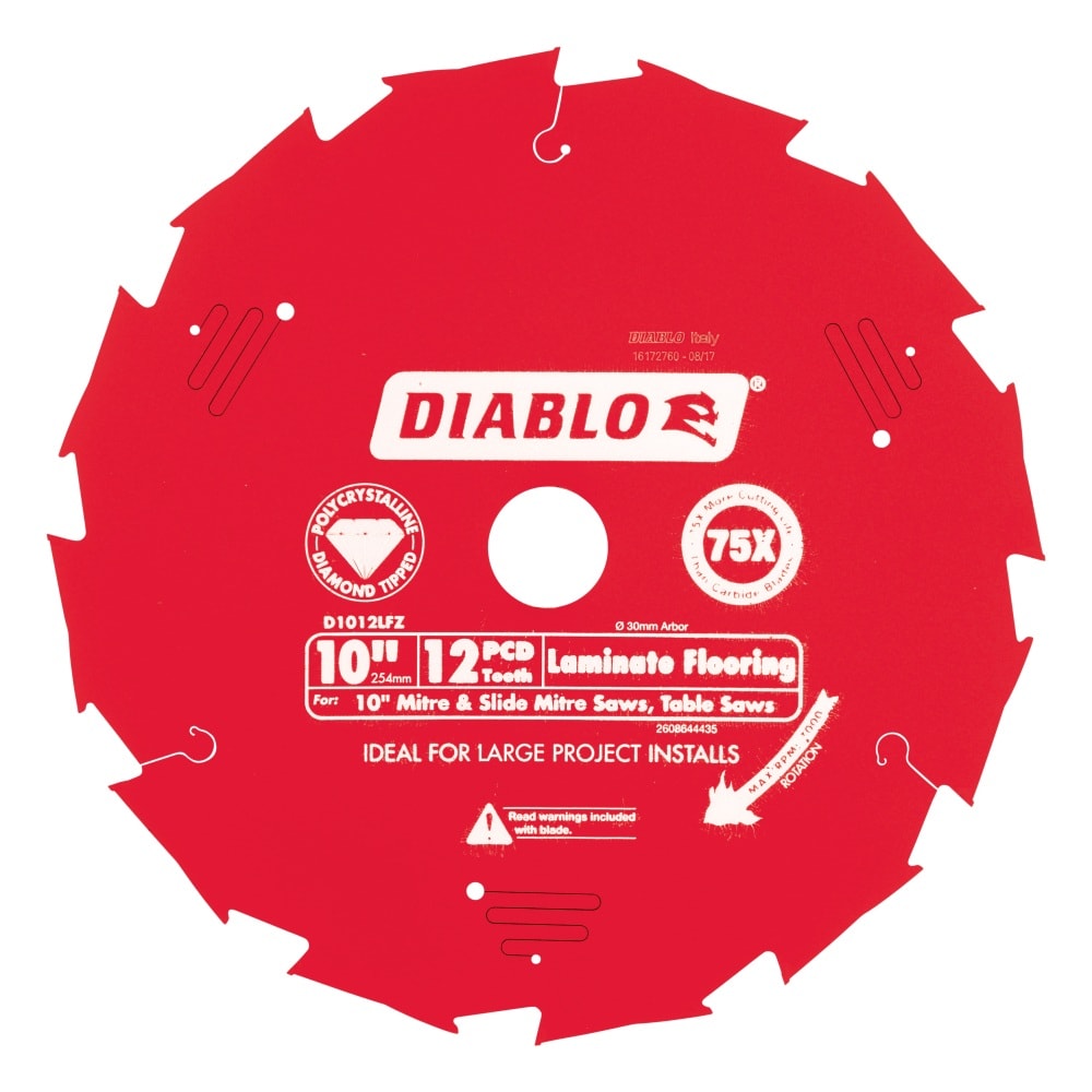 Diablo 12T Laminate Flooring Saw Blade 10"/254mm (Each)