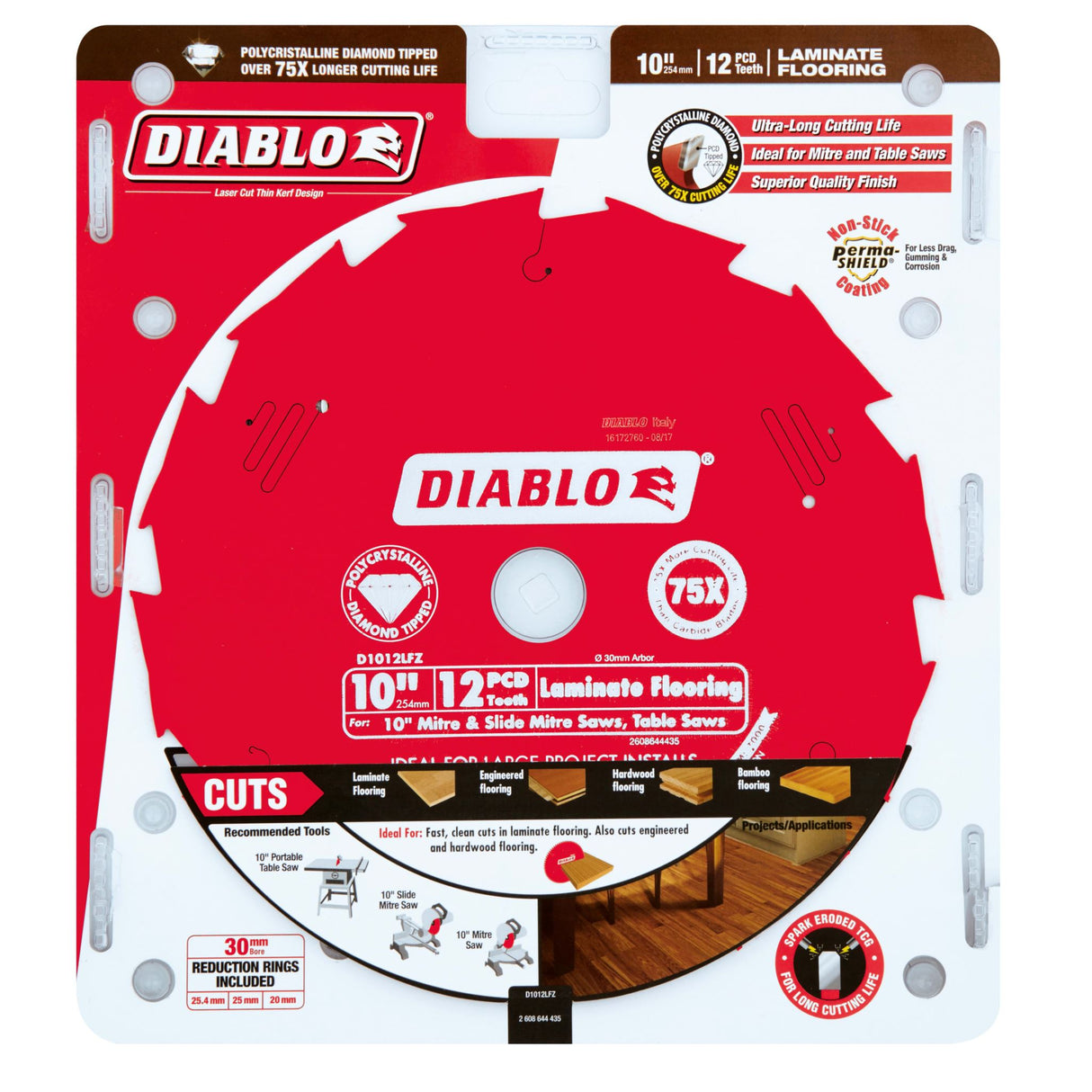Diablo 12T Laminate Flooring Saw Blade 10"/254mm (Each)