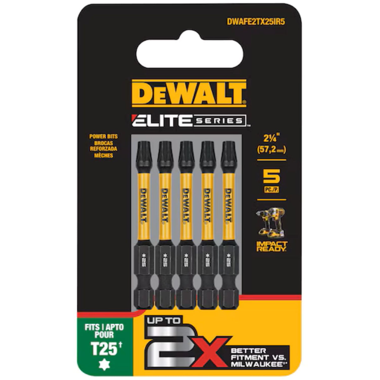 Dewalt Elite Series T25 Bit 57mm Pack of 5 (Pack)