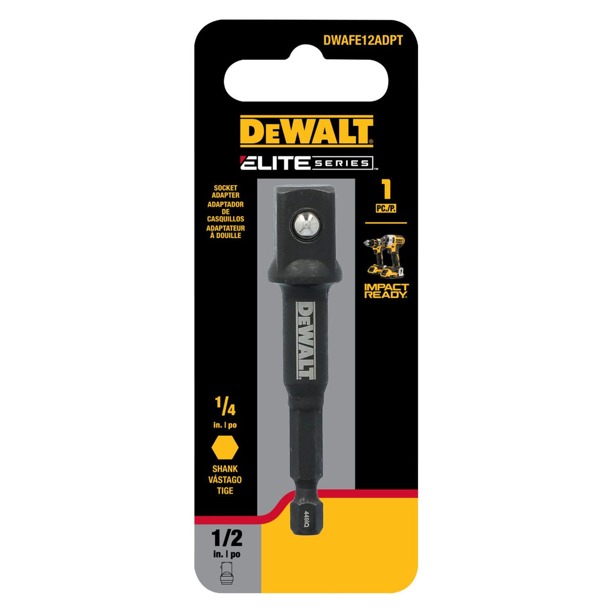 DeWalt Elite Series 1/4" To 1/2" Socket Adapter