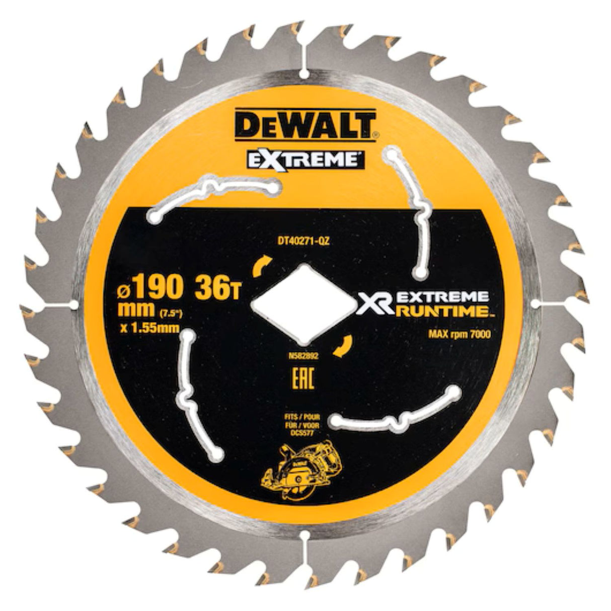 DeWalt XR Extreme Runtime Circular Saw Blade 36T 190mm