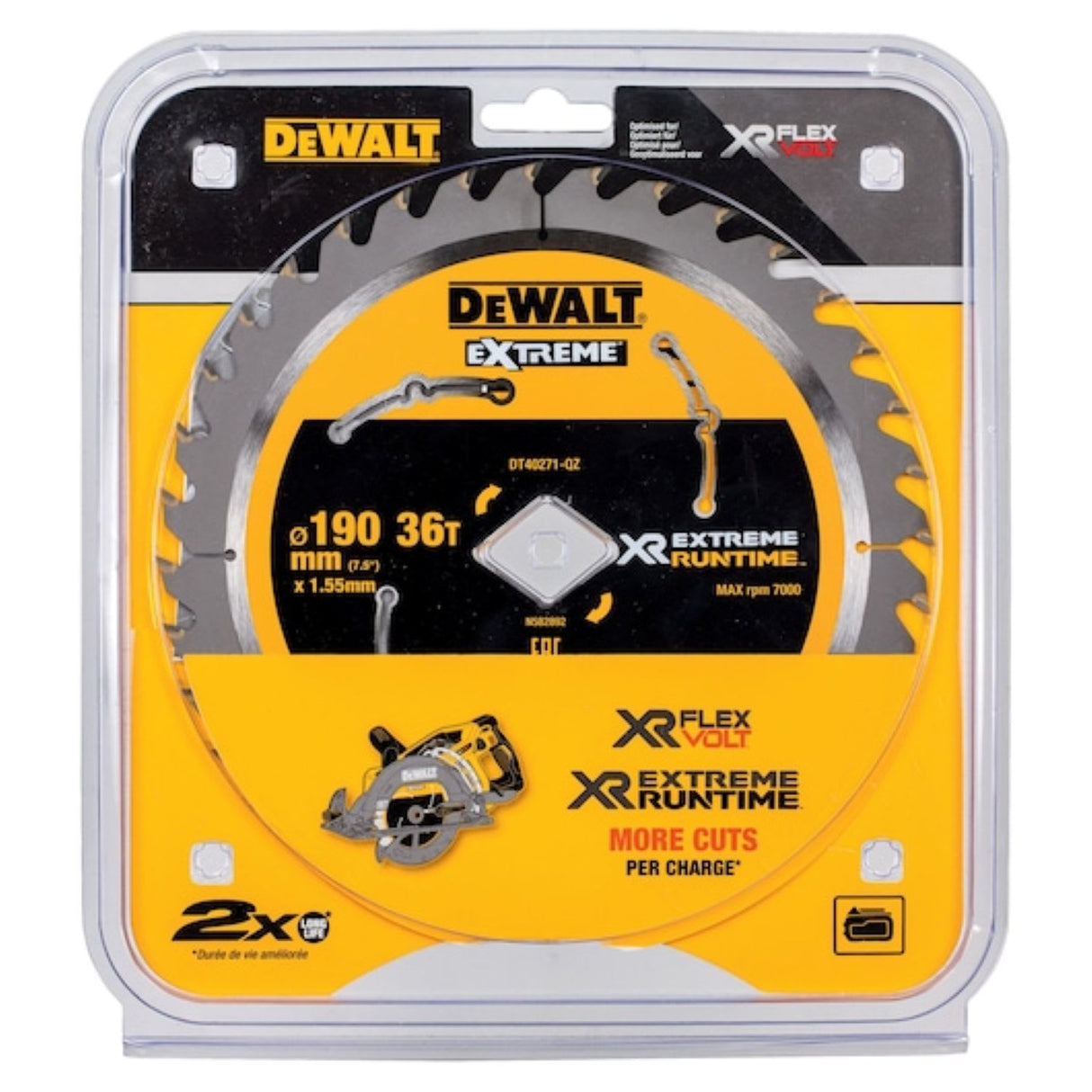 DeWalt XR Extreme Runtime Circular Saw Blade 36T 190mm