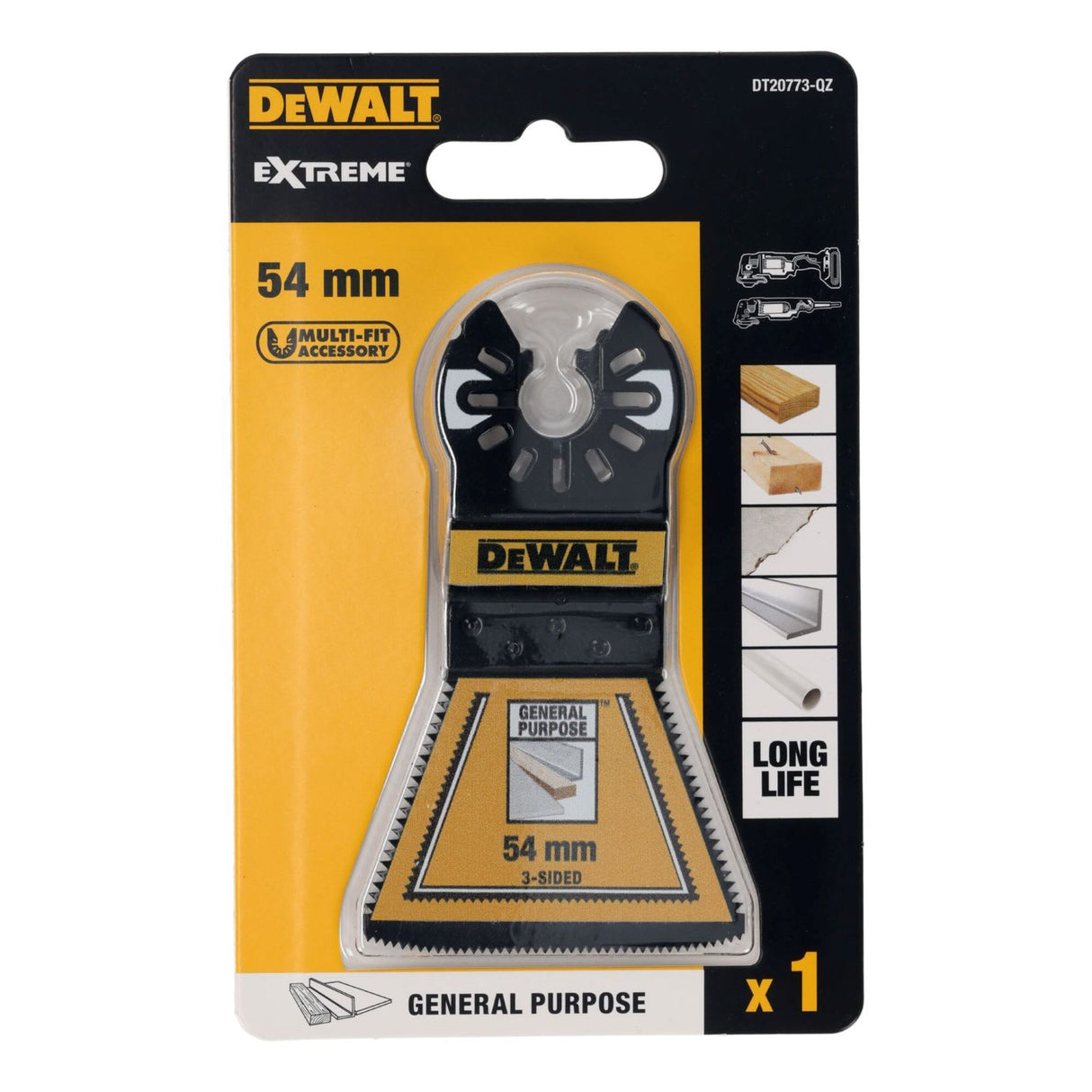 DeWalt 3-Sided Bi-Metal Oscillating Blade 54mm