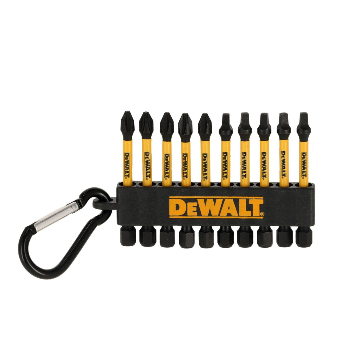 DeWalt Mix PH SQ FLEXTORQ Keyring 57mm 10 Piece (Set)