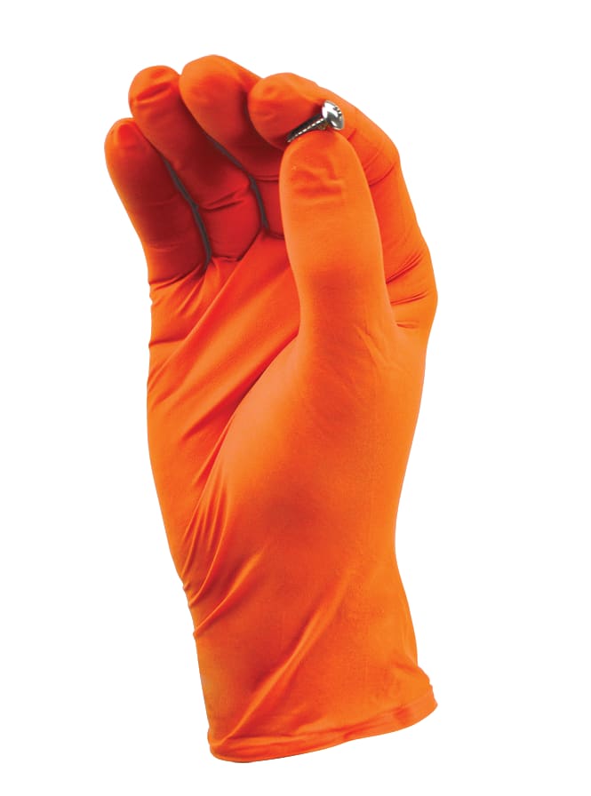 TGC Nitrile Gloves Powder Free Hi-Vis Orange Small Pack of 100