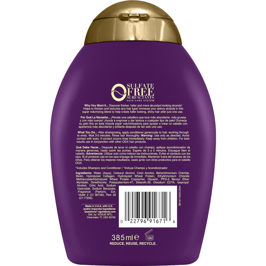 Ogx Thick & Full Conditioner Biotin & Collagen 385mL