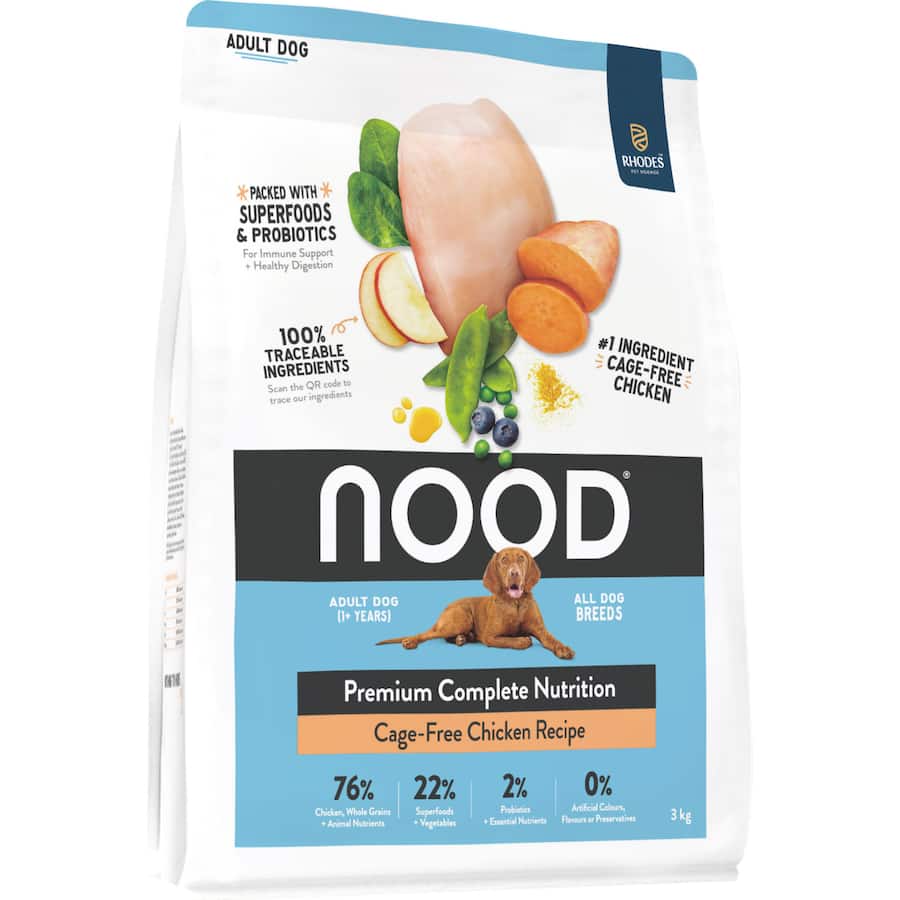 Nood Dry Dog Food Cage Free Chicken Recipe Bag 3kg