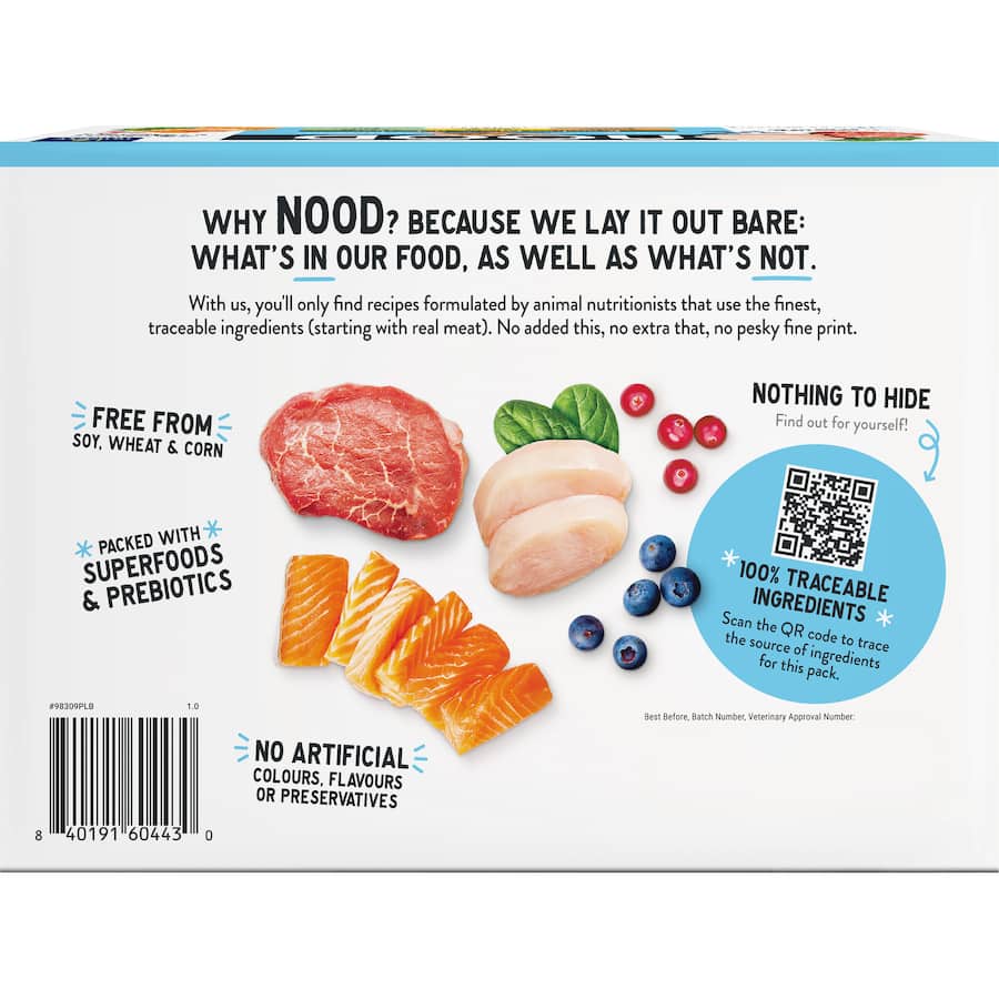 Nood Wet Dog Food Favourites Selection In Gravy Pouches 12x100g