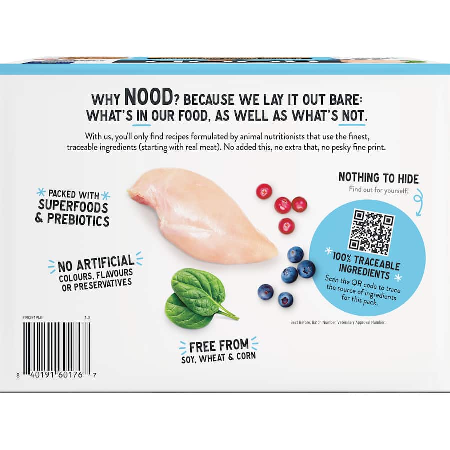 Nood Wet Dog Food Cage Free Chicken In Gravy Pouches 12x100g