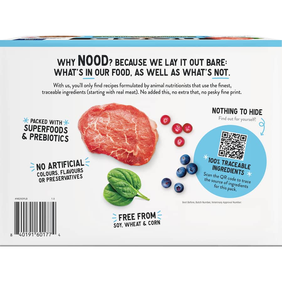 Nood Wet Dog Food Grass Fed Beef In Gravy Pouches 12x100g