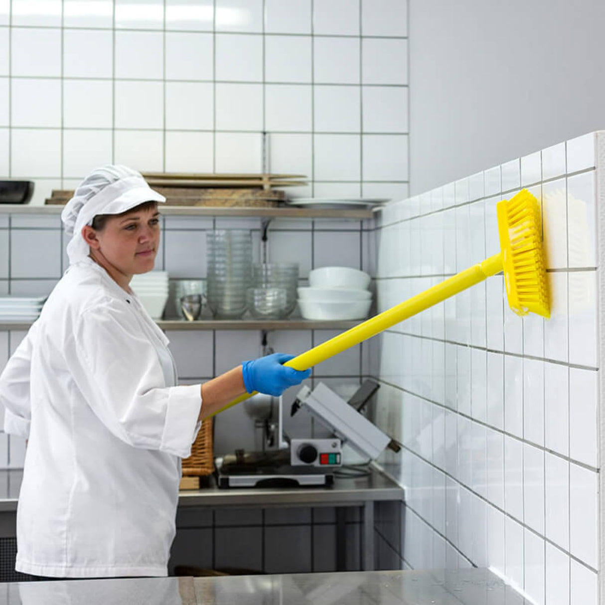 Wall/Deck Scrub Hard Bristle Yellow 225mm - Vikan