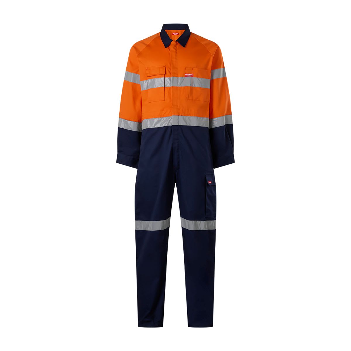 Hard Yakka, Hi Vis Zip Overall, Y00057 (Pair) - Orange/Navy
