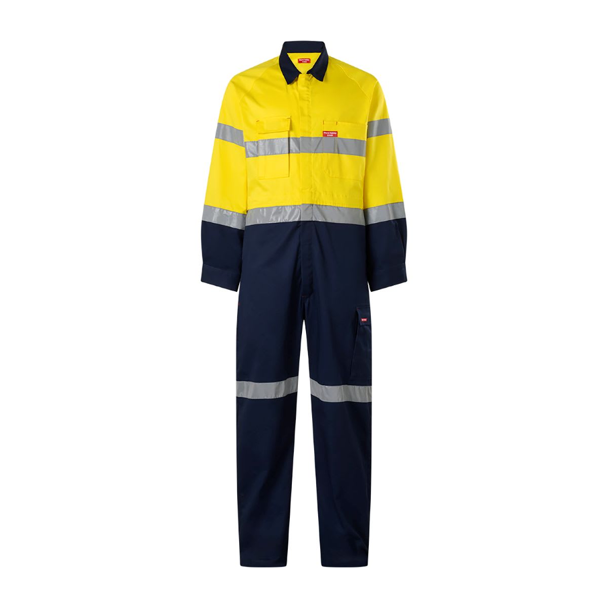 Hard Yakka, Hi Vis Zip Overall, Y00057 (Pair) - Yellow/Navy