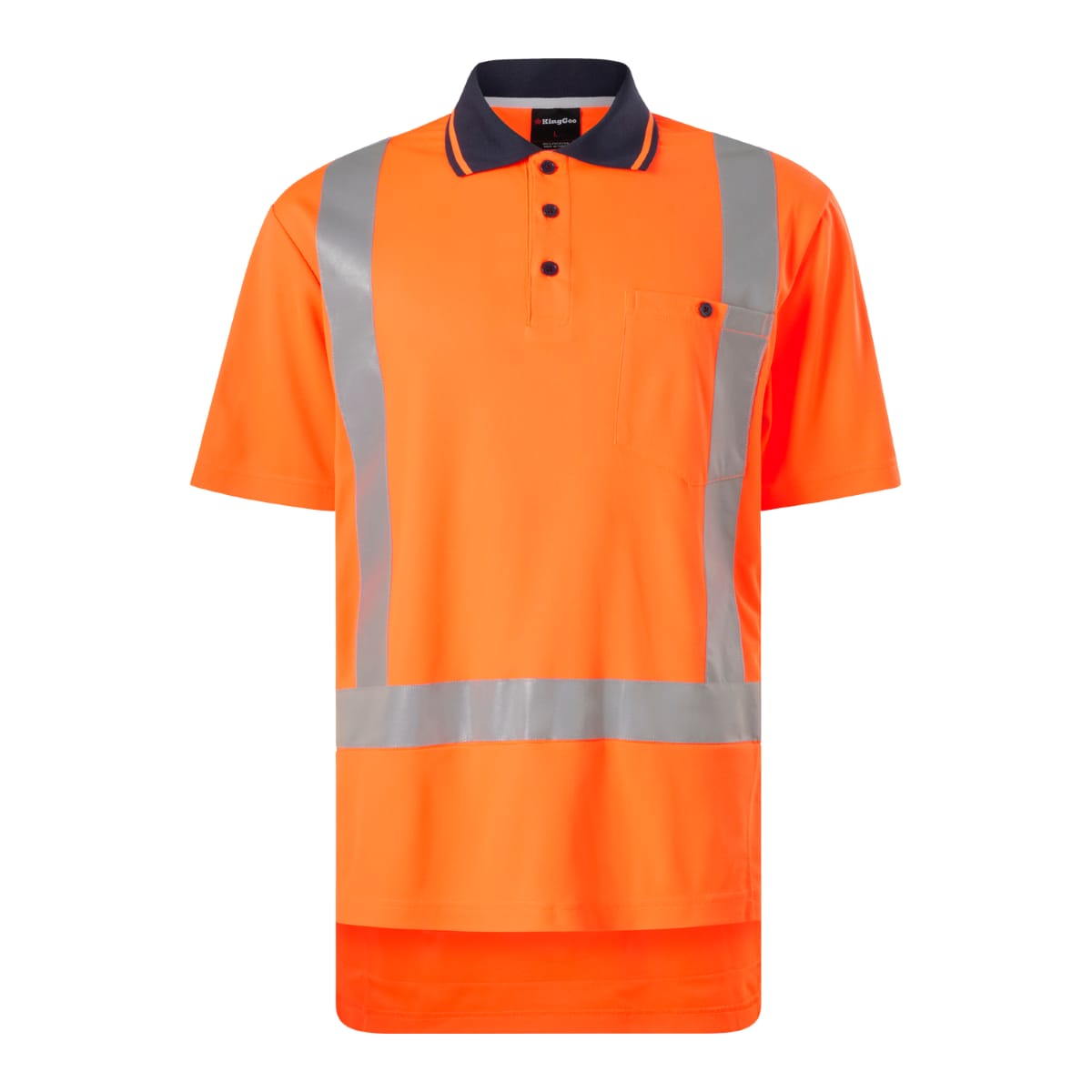 KingGee, X-Back TTMC Polo, K54052 (Each) - Orange/Navy