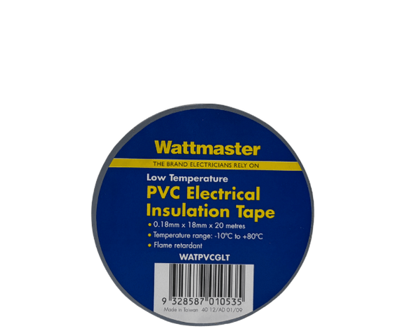Wattmaster Grey PVC Electrical Tape 18mm x 20m
