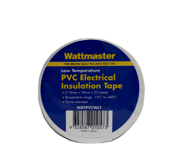 Wattmaster White PVC Electrical Tape 18mm x 20m