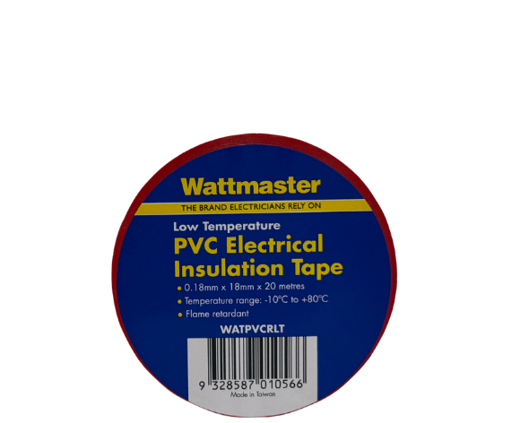 Wattmaster Red PVC Electrical Tape 18mm x 20m