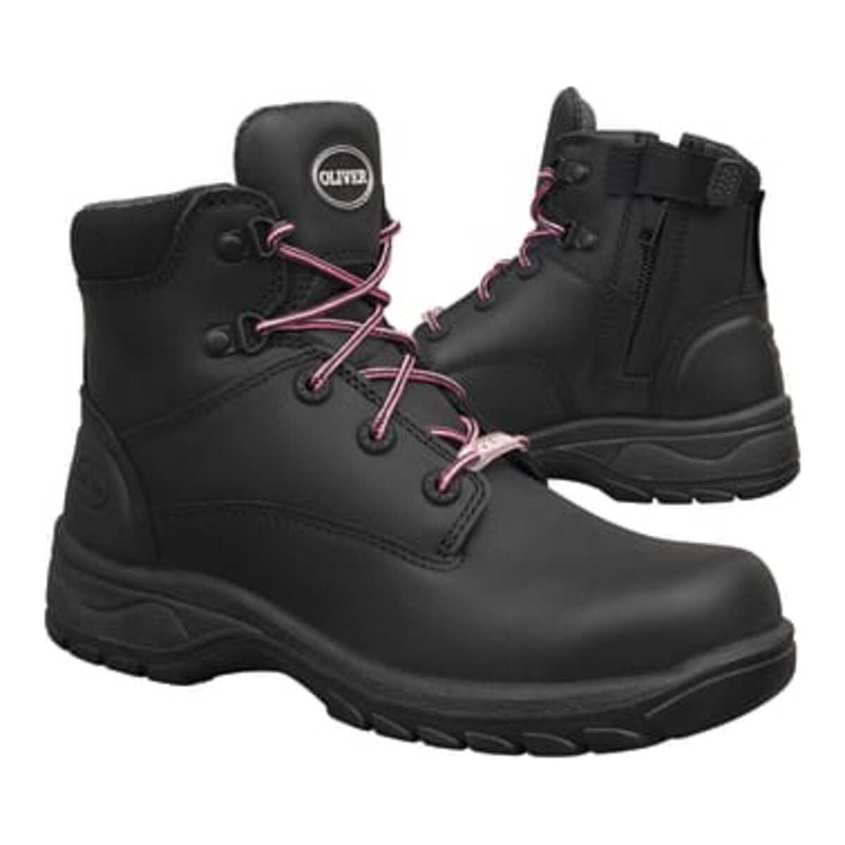 Oliver 49-445Z Zip Sided Women's Safety Boots - Black - 36