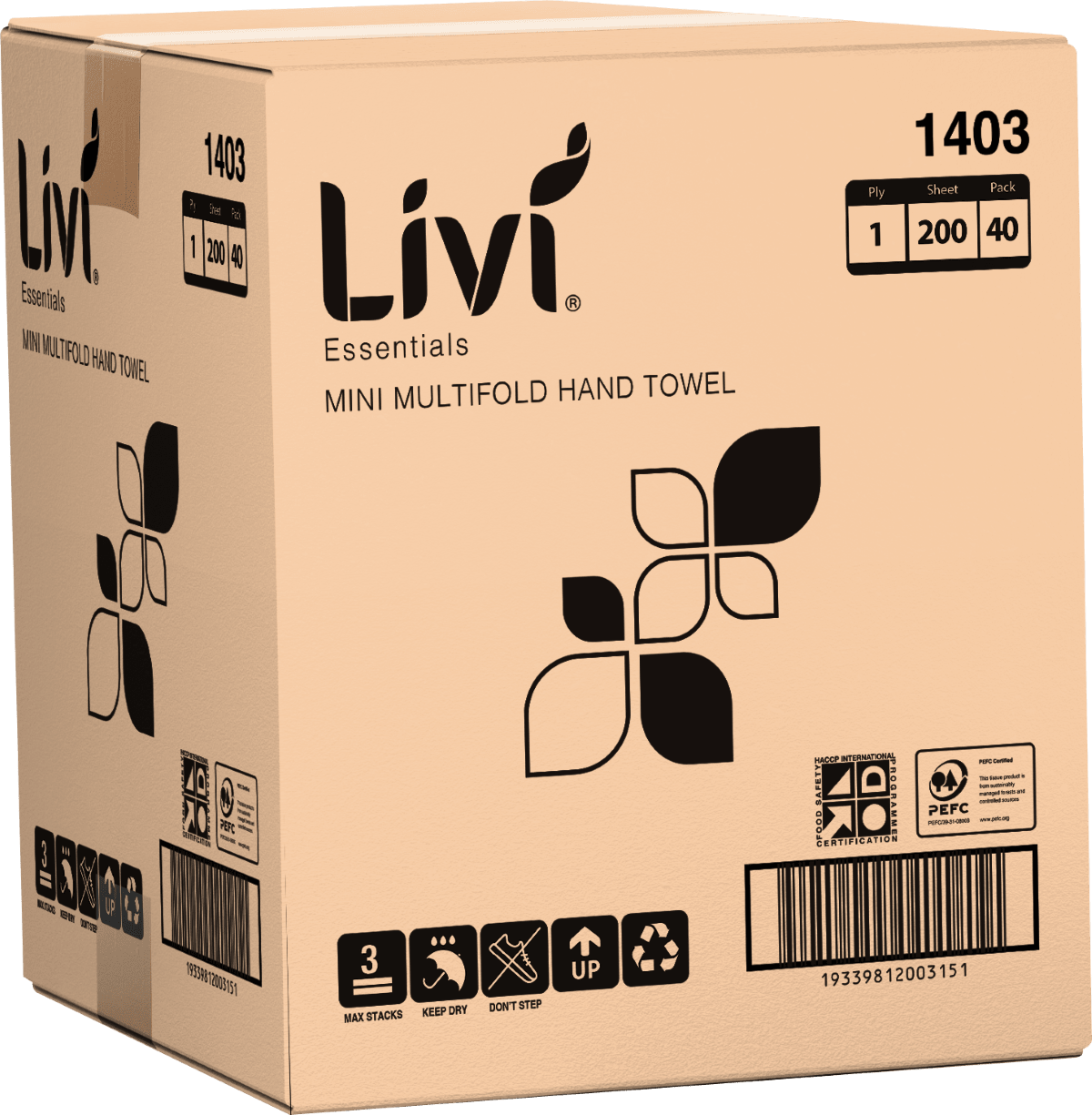Everyday 1 Ply Mini Multifold Paper Towel 200 Sheets (Carton of 40 Packs) - Livi