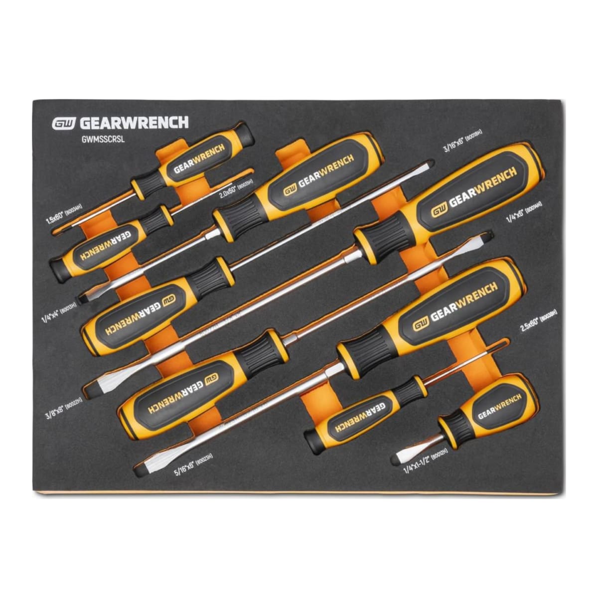 GearWrench Slotted Screwdriver Set in EVA Tray 250 x 341 x 31mm 9 (Piece)
