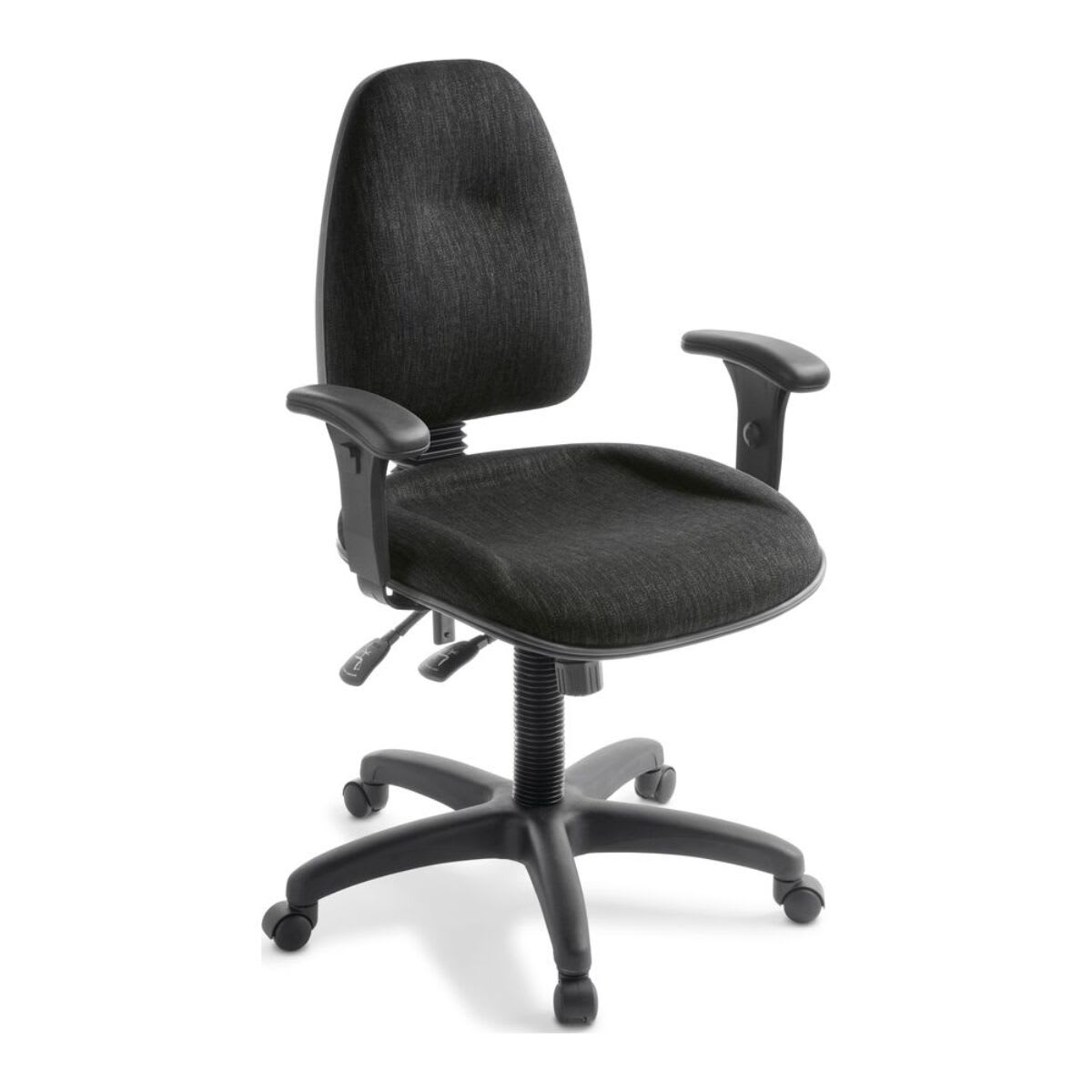 Eden Spectrum 3 Ergonomic Chair Wide Seat & Arms Keylargo Ebony fabric