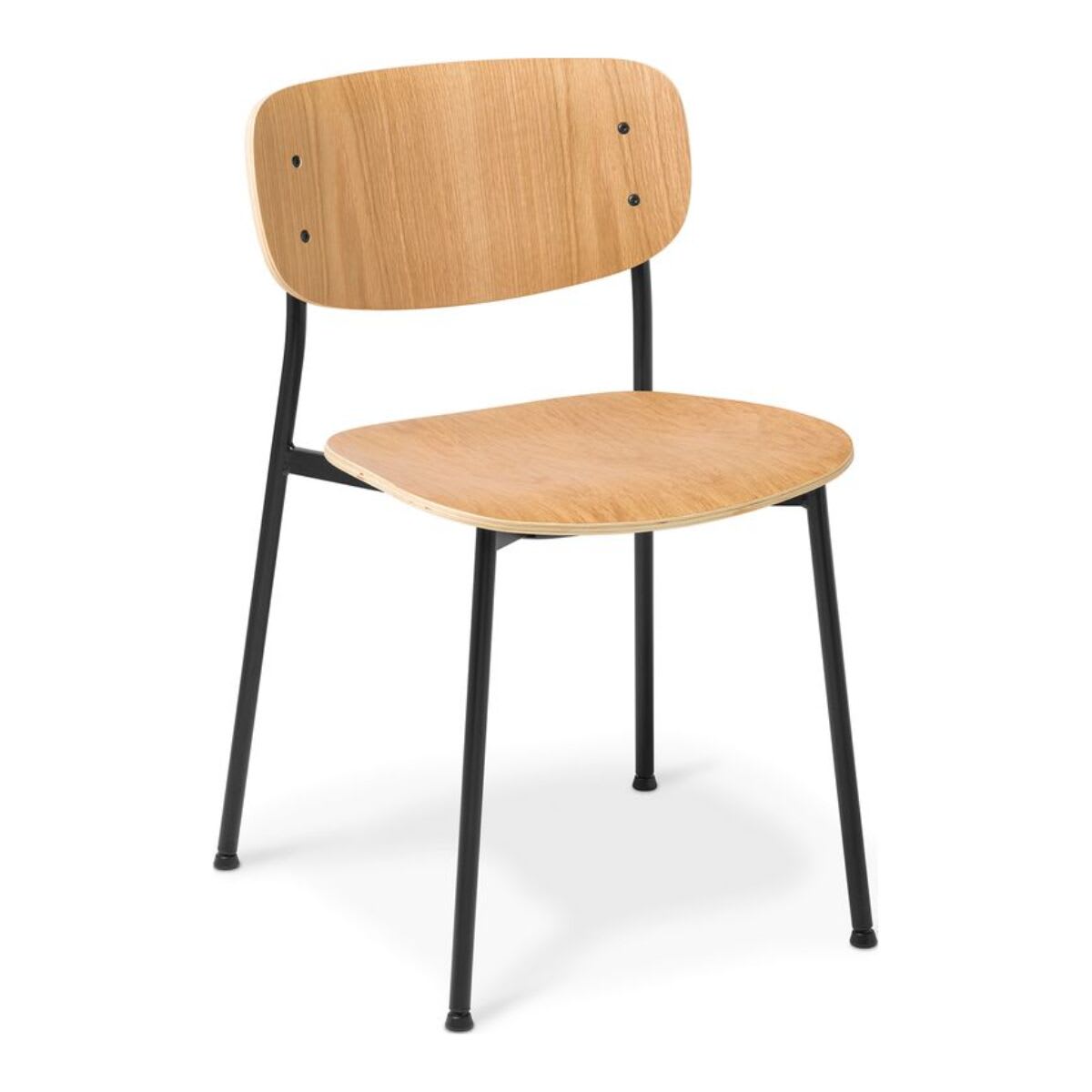 Eden Grove 4-Leg Stacker Chair Oak Timber Seat and Back