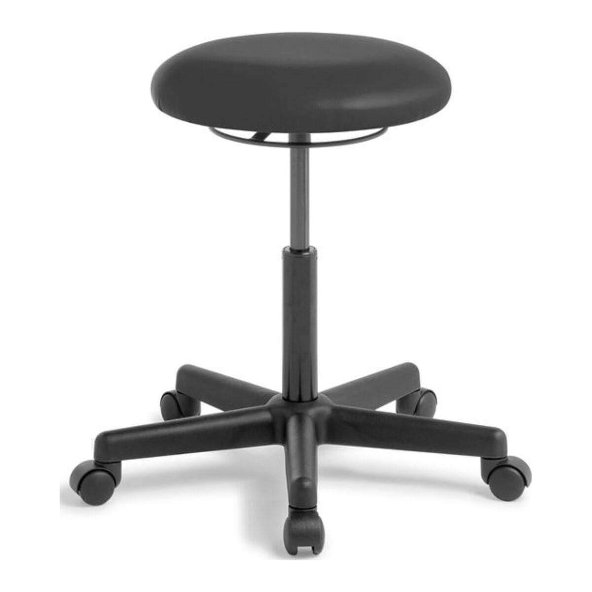 Eden Black Vinyl Button Stool with Mid Gaslift