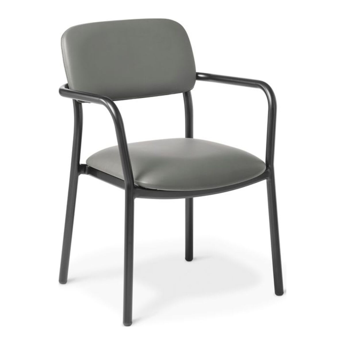 Eden Fit Charcoal Vinyl Visitor Chair with Arms