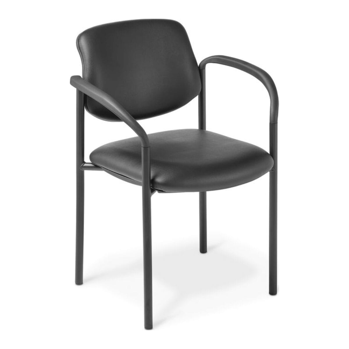 Eden Pause Black Vinyl Visitor Chair with Arms