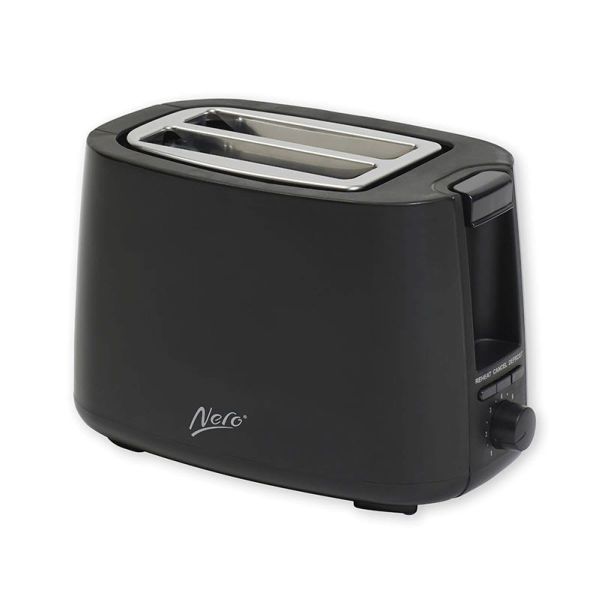 Nero 2 Slice Black Toaster