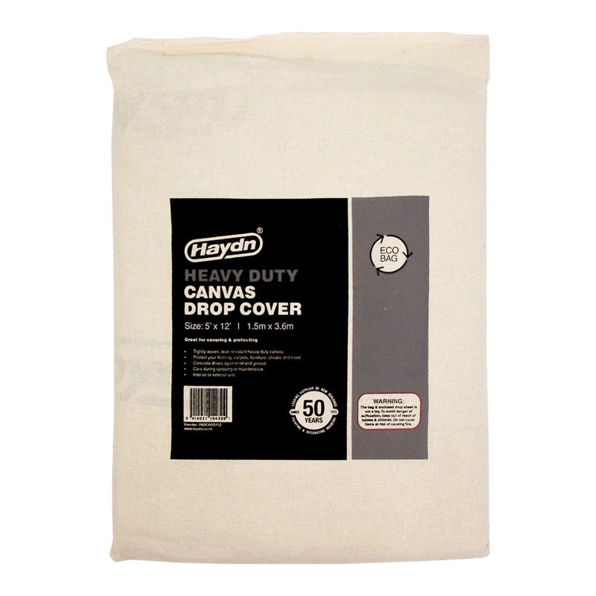 Haydn Heavy Duty Canvas Drop Cover 1.5m x 3.6m