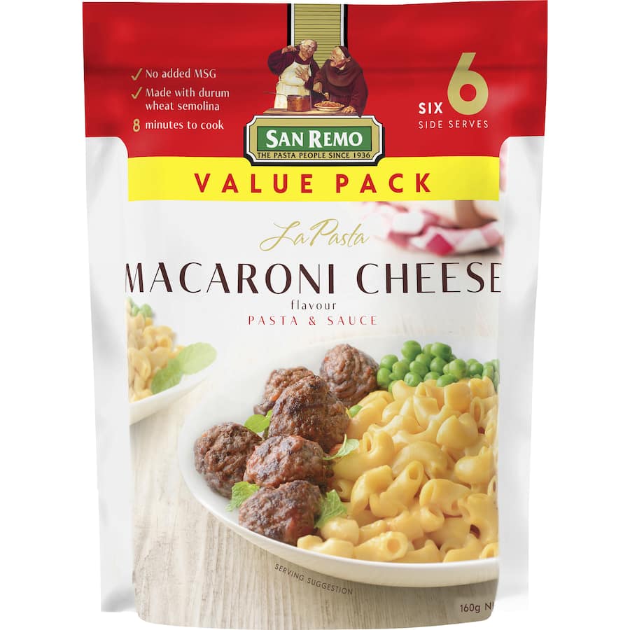 San Remo La Pasta Pasta & Sauce Macaroni Cheese 160g