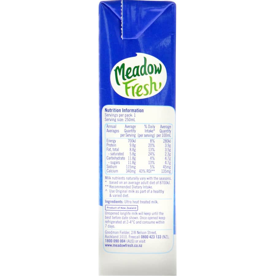 Meadow Fresh Milk Original Uht Carton 250mL